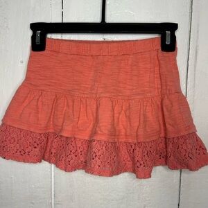 Kids Old Navy Coral Mini Skirt with Lace Trim